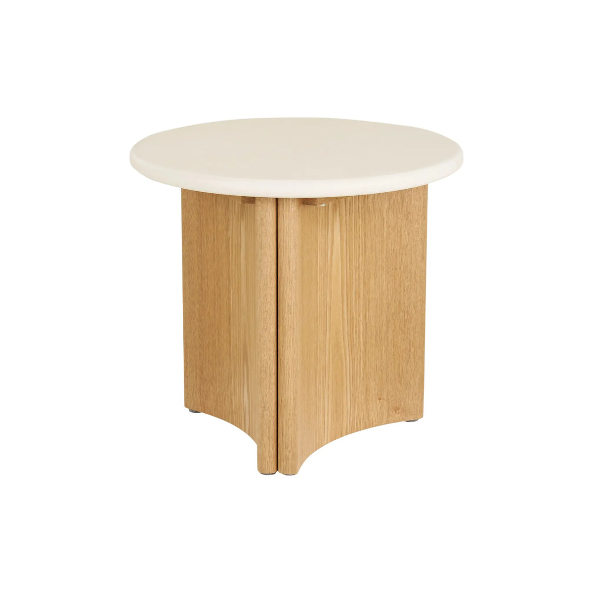 House Nordic Motril Sidobord Ø50x45 cm, Vit/Natur