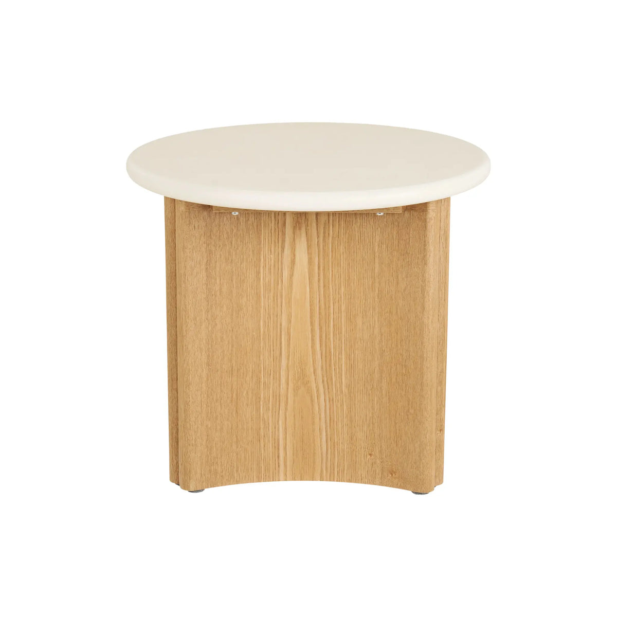 House Nordic Motril Sidobord Ø50x45 cm, Vit/Natur