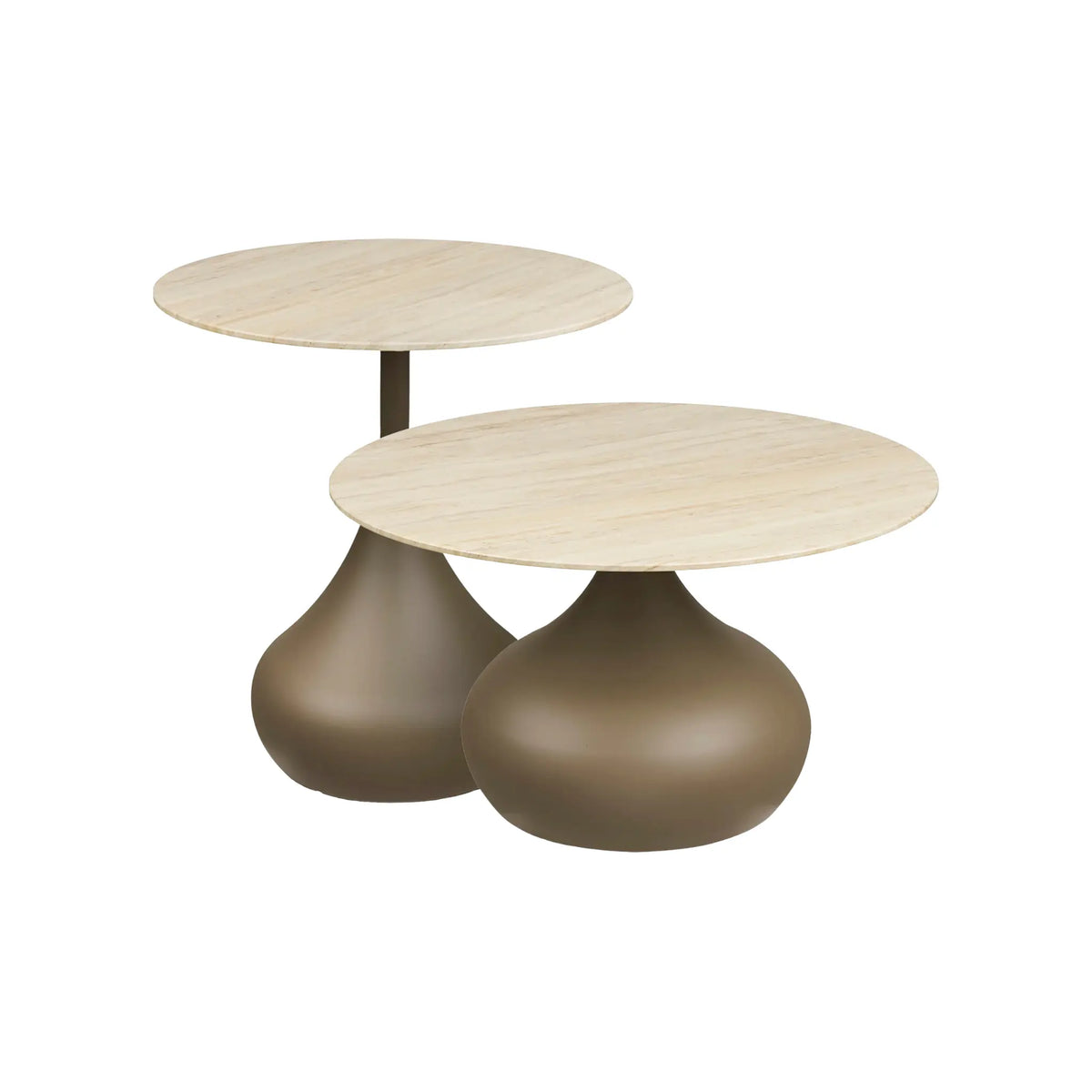 House Nordic Pienza Soffbord Set om 2 Ø70/50 cm, Khaki