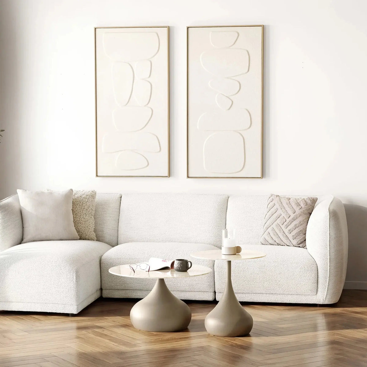 House Nordic Pienza Soffbord Set om 2 Ø70/50 cm, Khaki