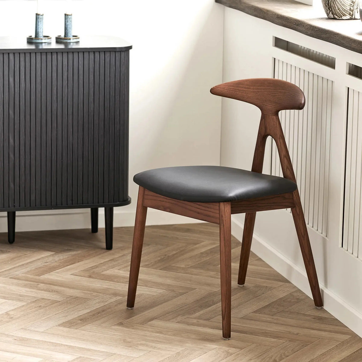 House Nordic Lanuza Matstol 2-Pack, Mörkbrun/Svart