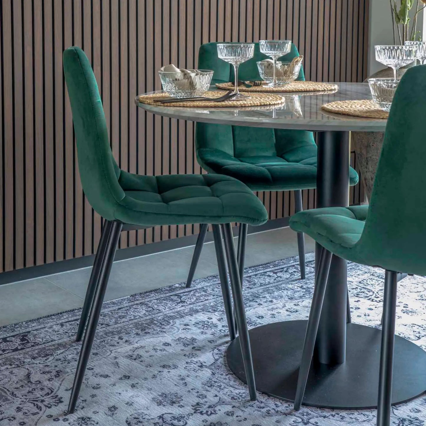 House Nordic, Middelfart Matstol 2-Pack, Mörkgrön