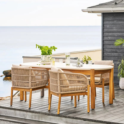 House Nordic Terracina Matbord 95x210 cm, Natur/Vit