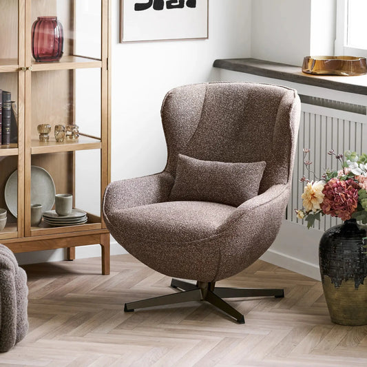 House Nordic Blenheim Loungefåtölj med snurrfunktion, Brun