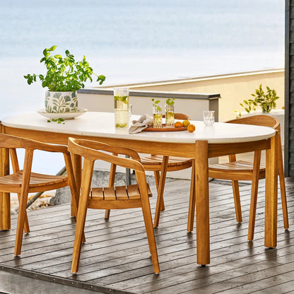 House Nordic Terracina Matbord 95x210 cm, Natur/Vit