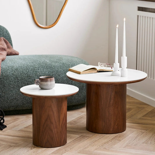 House Nordic Noli Soffbord 60 cm, Vit/Mörkbrun