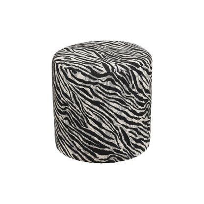 House Nordic Kimberley Puff Ø40x40 cm, Svart/Vit
