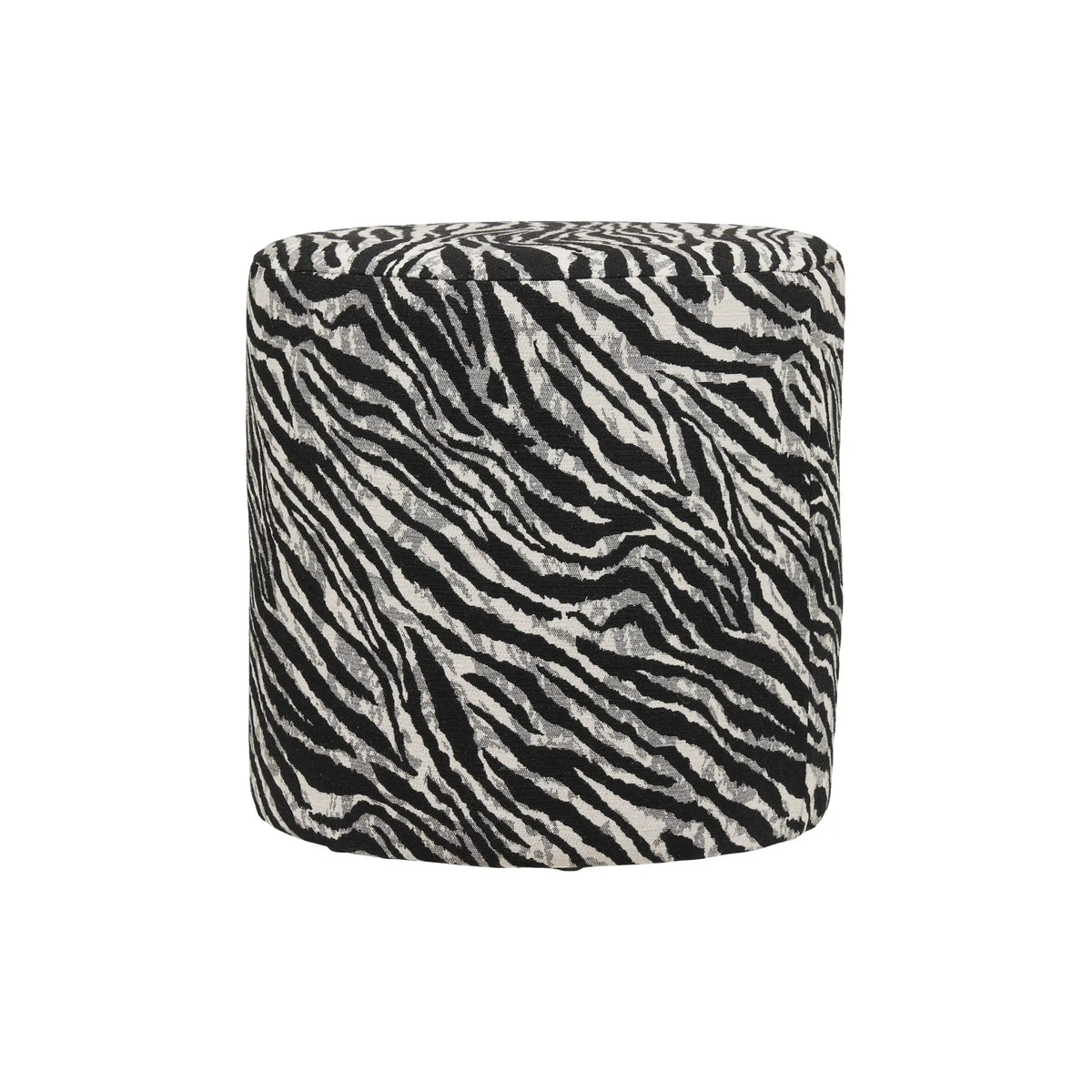 House Nordic Kimberley Puff Ø40x40 cm, Svart/Vit
