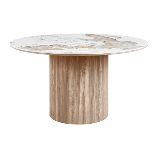 House Nordic Athens Matbord 140 cm, Vit/Brun