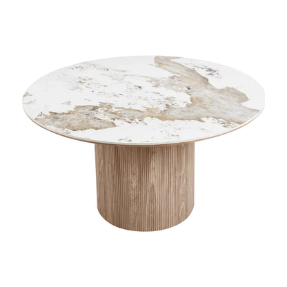 House Nordic Athens Matbord 140 cm, Vit/Brun