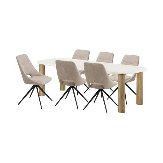 House Nordic Fondi & Dokka Matgrupp 240 cm, Sand/Brun