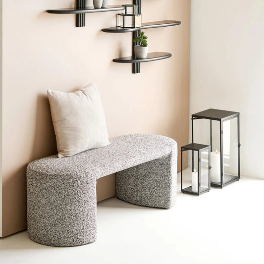 House Nordic Westport Bänk 120x45x44 cm, Svart/Vit