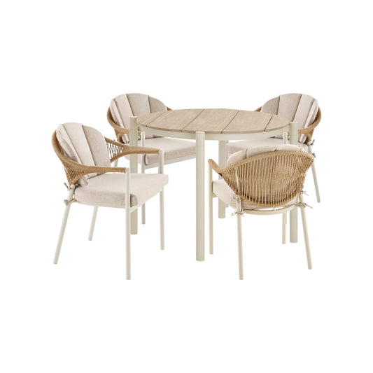 House Nordic Abela Matgrupp Ø90 cm, Sand/Natur