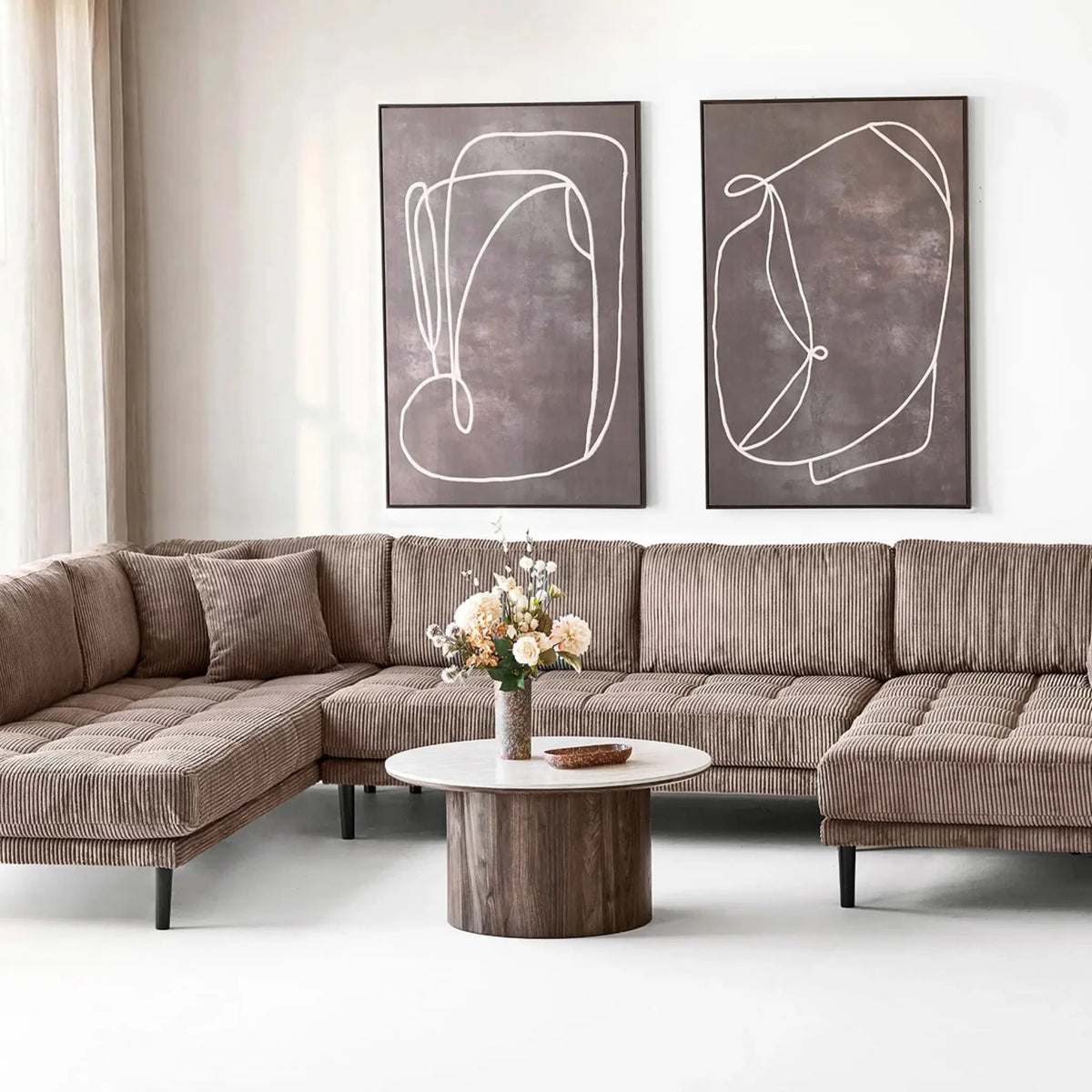 House Nordic Lido U-soffa, Brun