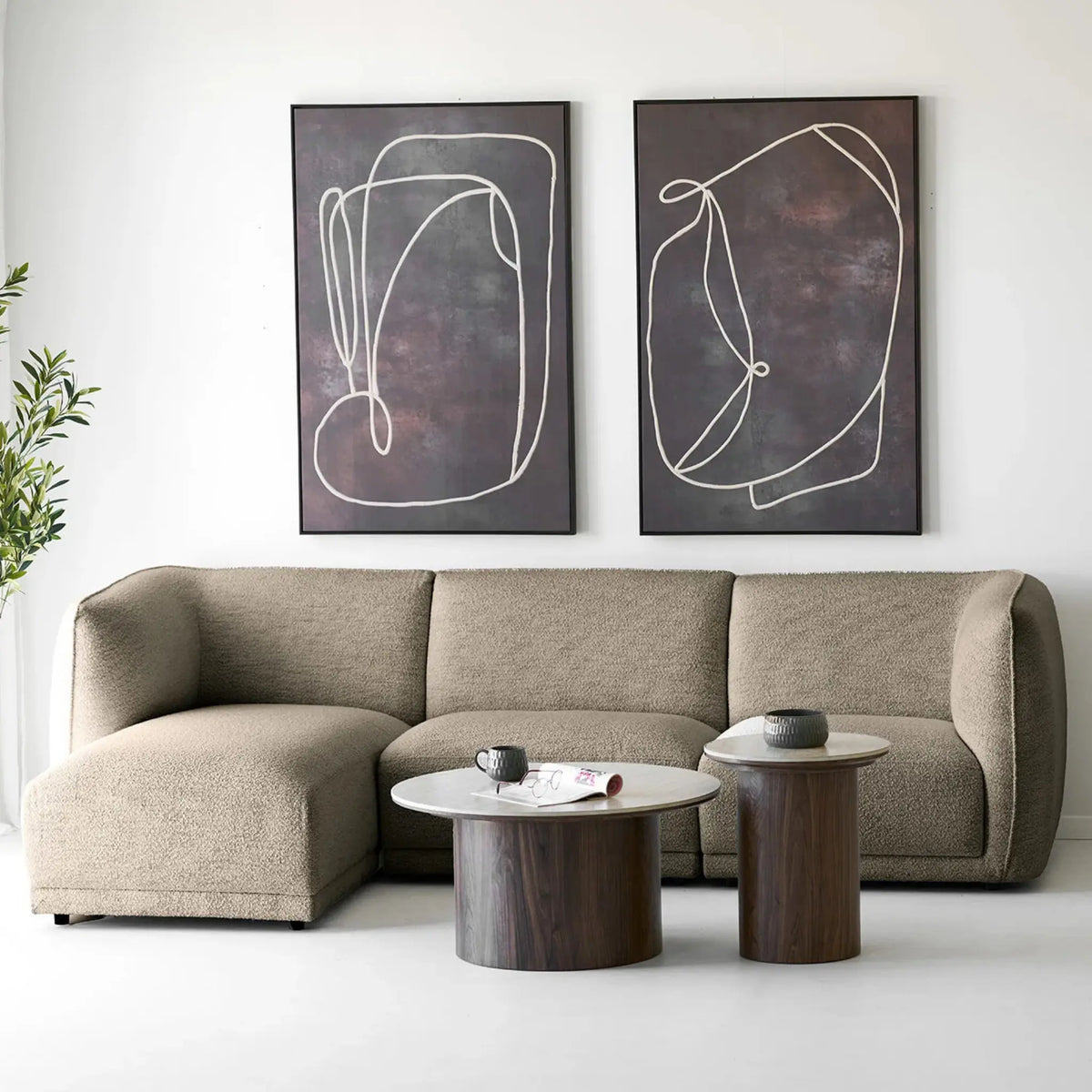 House Nordic Noor Loungesoffa, Brun