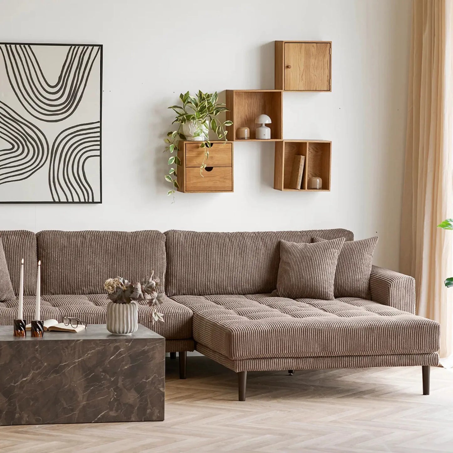 House Nordic Lido Loungesoffa Höger, Brun