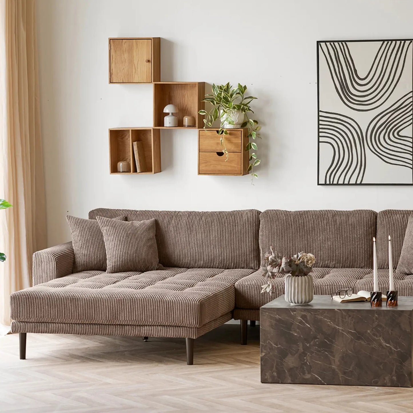 House Nordic Lido Loungesoffa Vänster, Brun