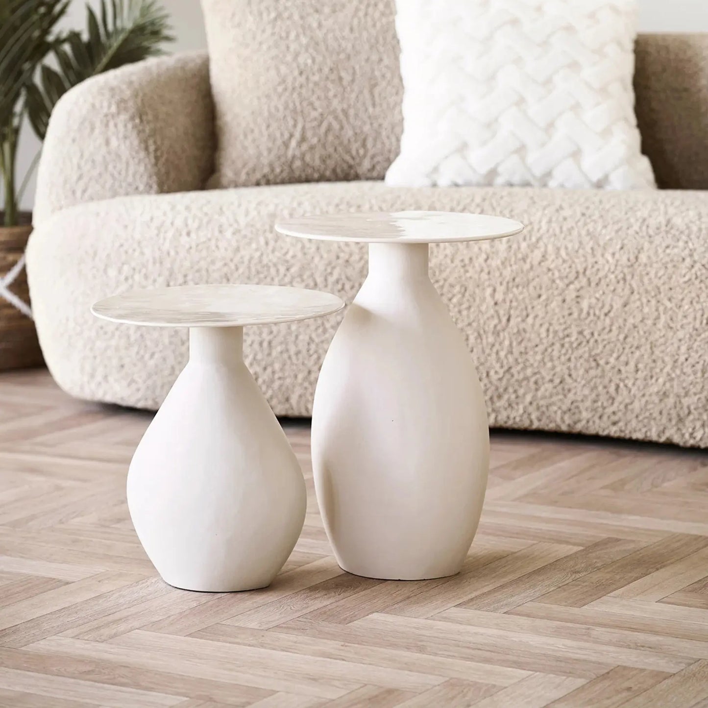 House Nordic Calais Sidobord 50 cm, Offwhite