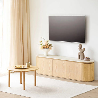 House Nordic Larvik TV-bänk 160x40x45 cm, Natur/Offwhite