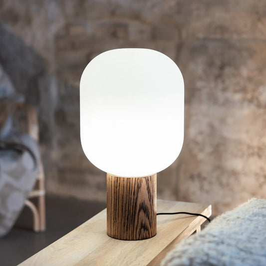 Markslöjd Skene Bordlampa 1 l, Vit/Bränt Trä