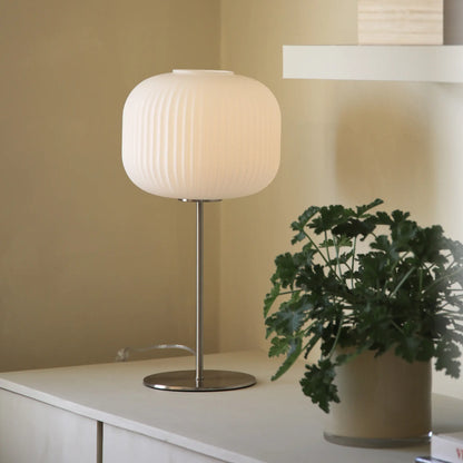 Markslöjd Sober Bordlampa 1 l, Vit/Satin Nickel