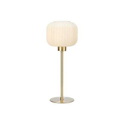 Markslöjd Sober Bordlampa Liten 1 l Borstad, Mässing/Vit