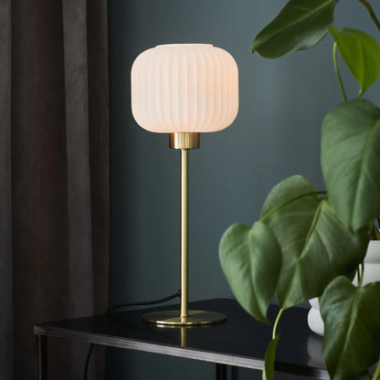 Markslöjd Sober Bordlampa Liten 1 l Borstad, Mässing/Vit