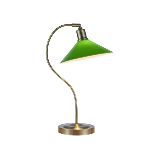 Markslöjd Vela Bordlampa 1 l, Antikmässing/Grön