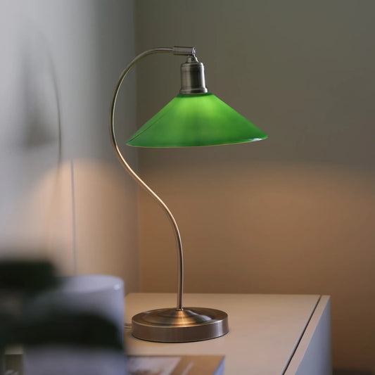 Markslöjd Vela Bordlampa 1 l, Antikmässing/Grön