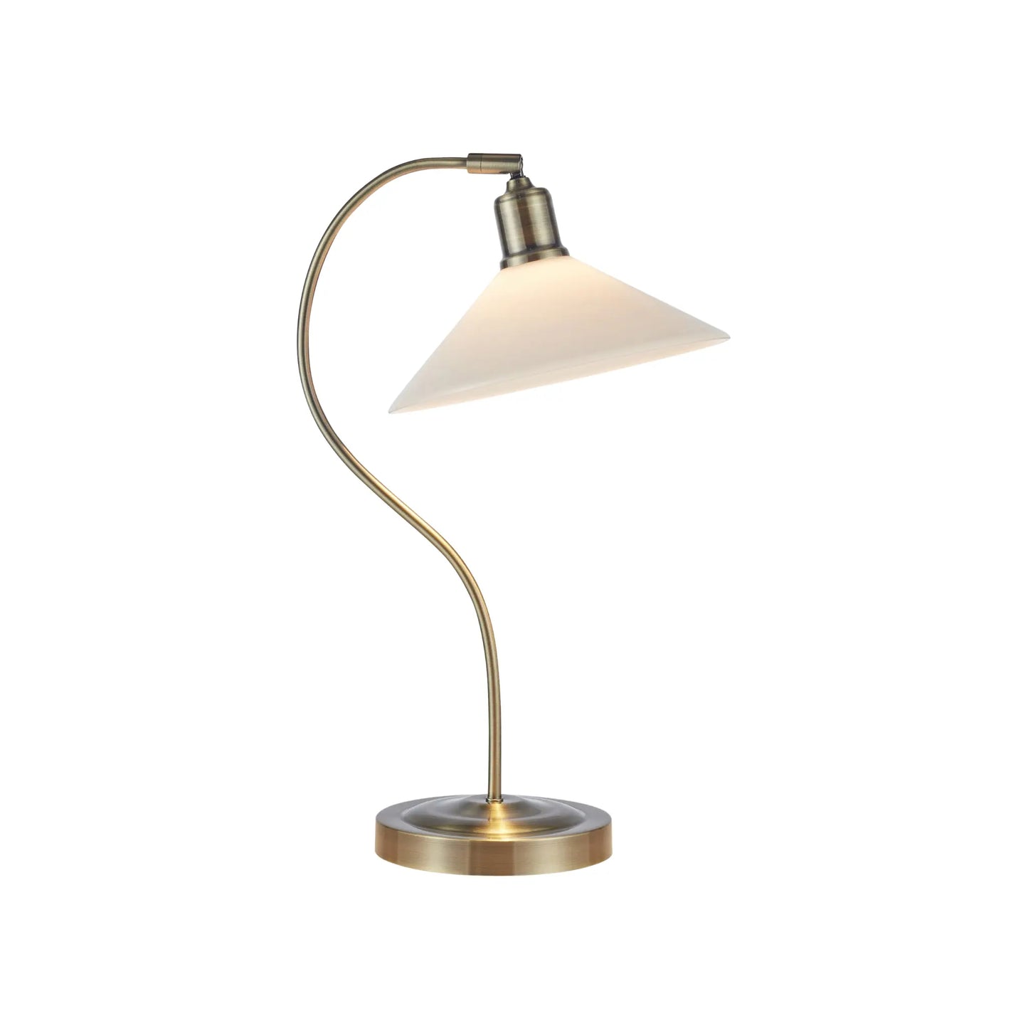 Markslöjd Vela Bordlampa 1 l Antikmässing/Blank, Vit