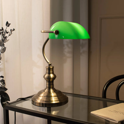 Markslöjd Bankers Bordlampa 42 cm 1 l, Oxid/Grön