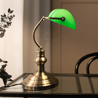 Markslöjd Bankers Bordlampa 42 cm 1 l, Oxid/Grön