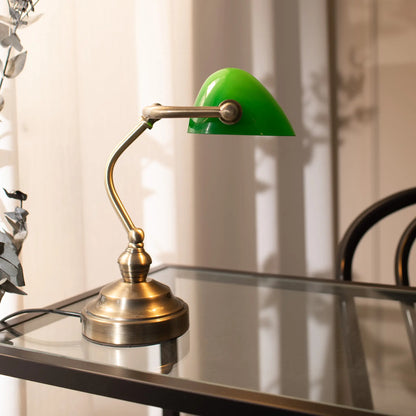 Markslöjd Bankers Bordlampa 25 cm 1 l, Oxid/Grön