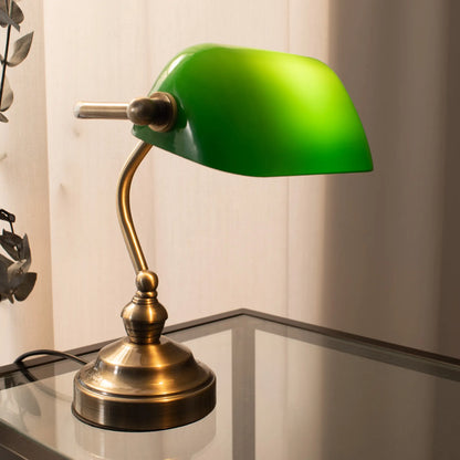 Markslöjd Bankers Bordlampa 25 cm 1 l, Oxid/Grön