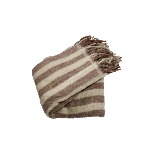 Mogihome, Stripe Pläd Morgan, Natur/Brun