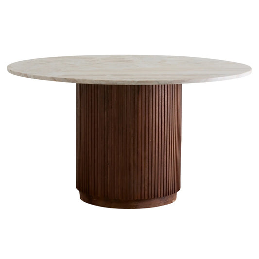 Nordal, Erie runt matbord, trä/Ivory marmor