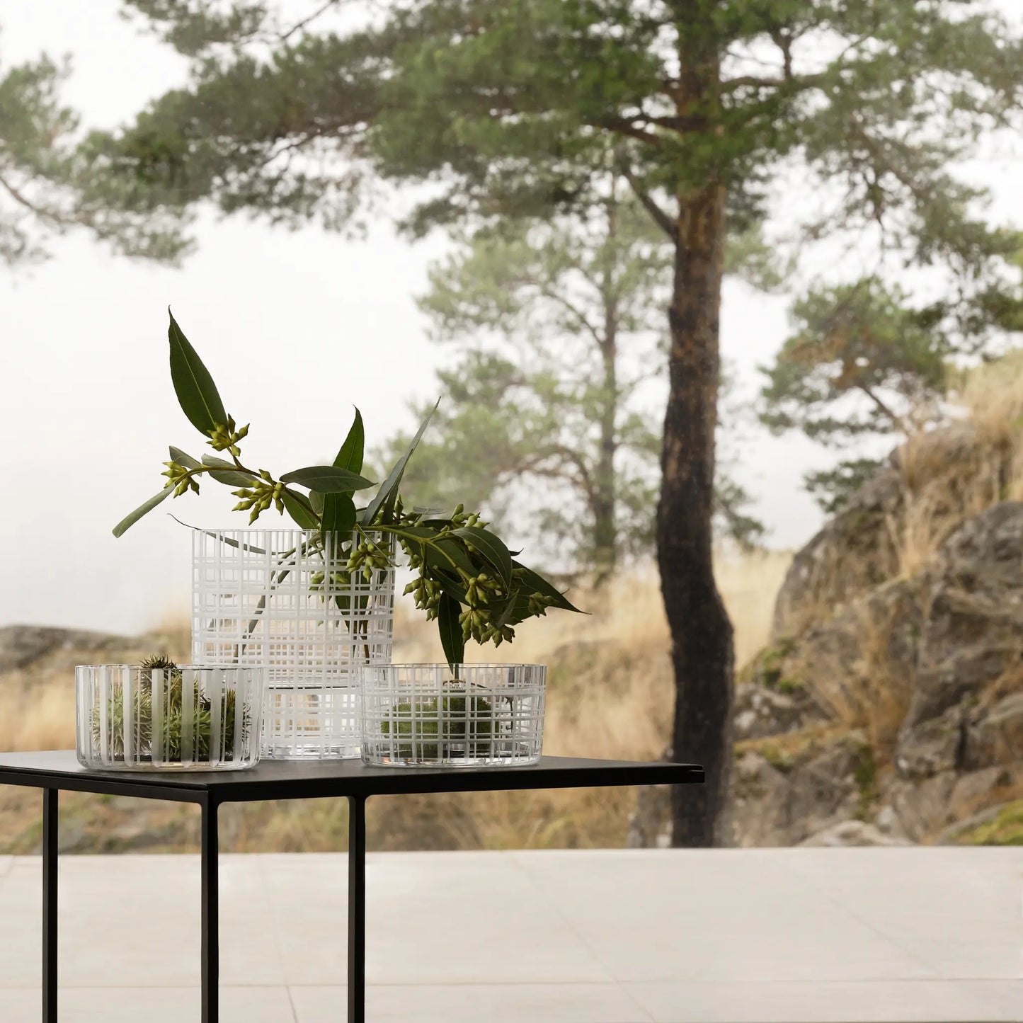 Orrefors, Cut In Number Skål Rutmönster 16 cm, Klar/Vit