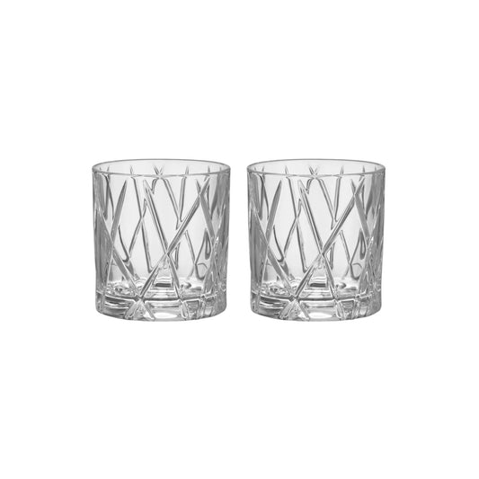 Orrefors, City Double Old Fashioned Glas 34cl 2-Pack, Klar/Vit