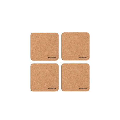 Kosta Boda, Viva Glasunderlägg 9,6x9,6 cm 4-Pack, Brun