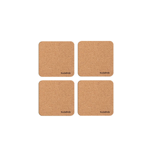 Kosta Boda, Viva Glasunderlägg 9,6x9,6 cm 4-Pack, Brun
