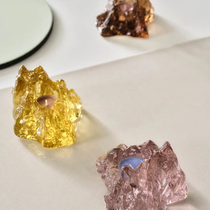 Kosta Boda, The Rock Ljuslykta 9,1 cm, Gul