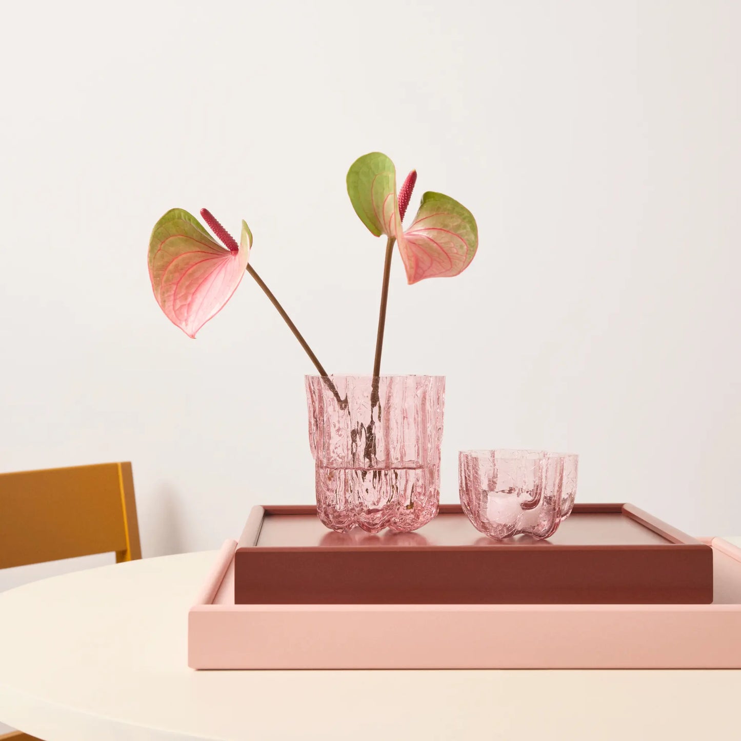 Kosta Boda, Crackle Vas 12,1 cm, Rosa