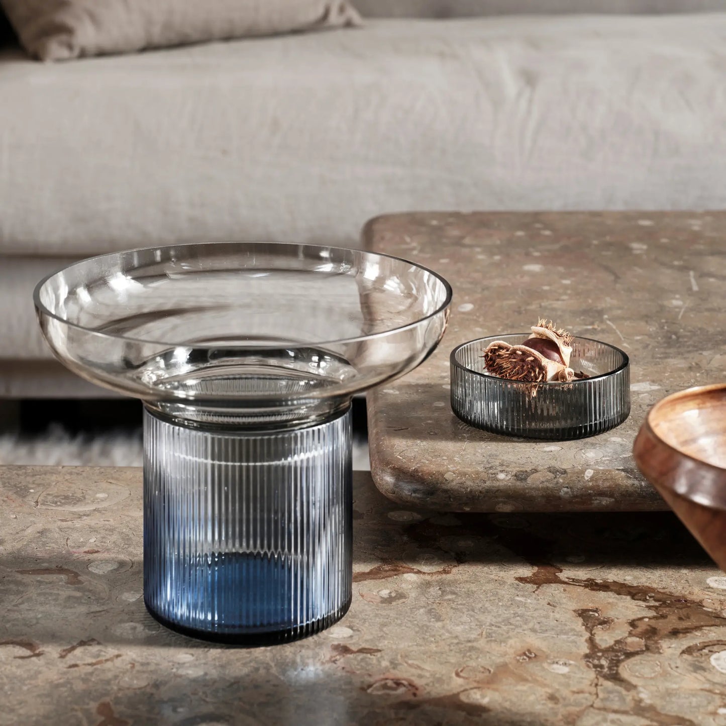 Orrefors, Ensemble Vas 15 cm, Blå/grå