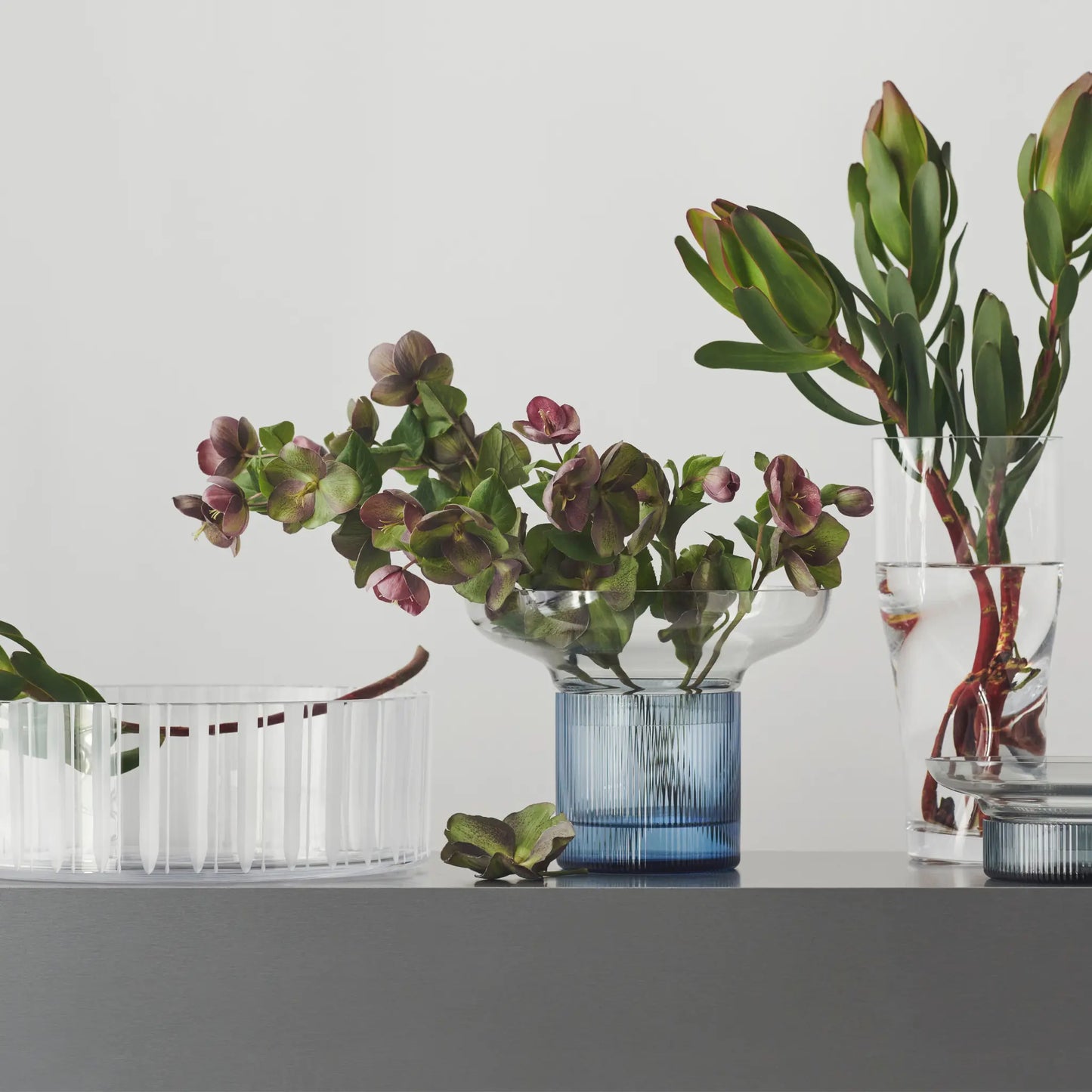 Orrefors, Ensemble Vas 15 cm, Blå/grå