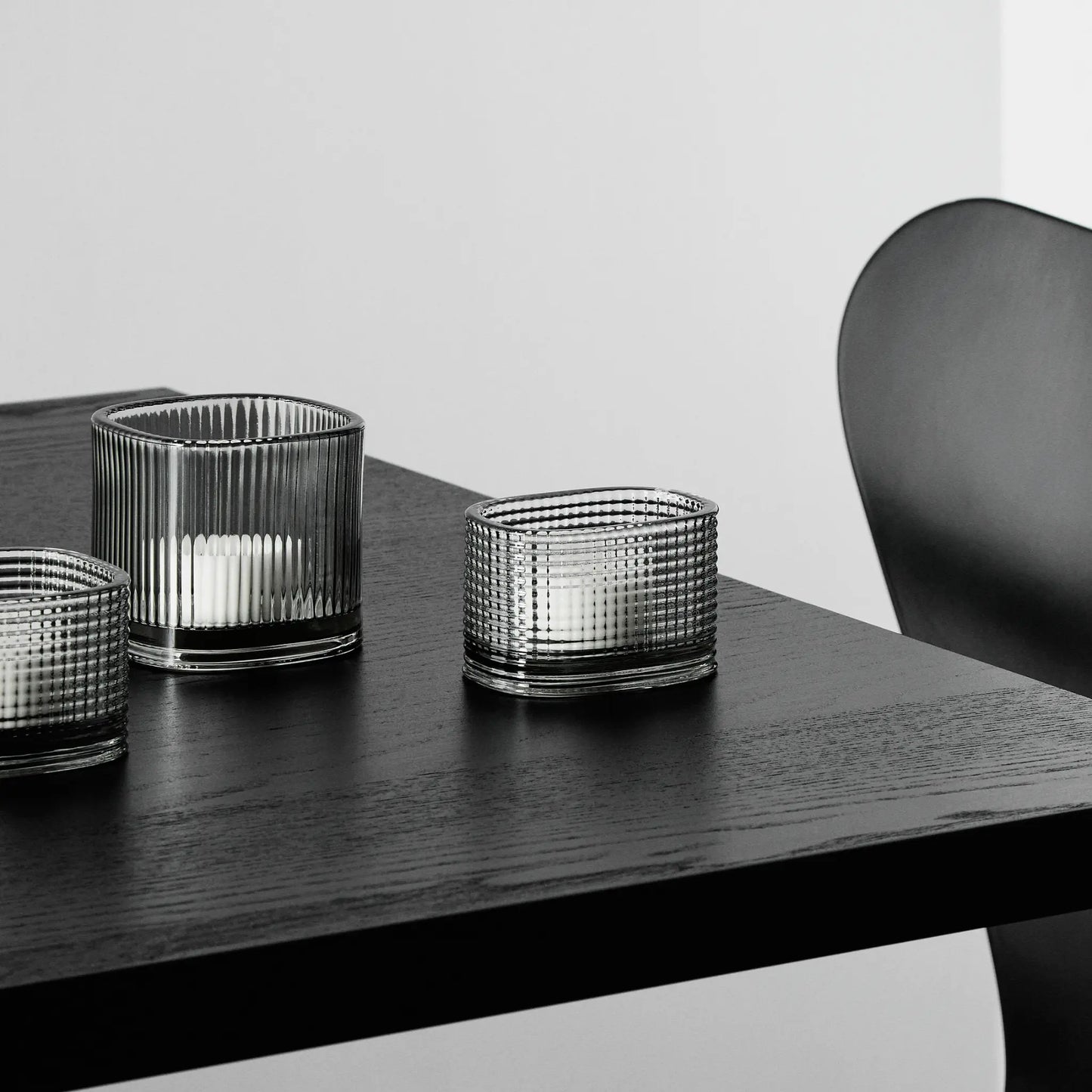 Orrefors, Magica Ljuslykta Super Ellipse 5 cm, Grå