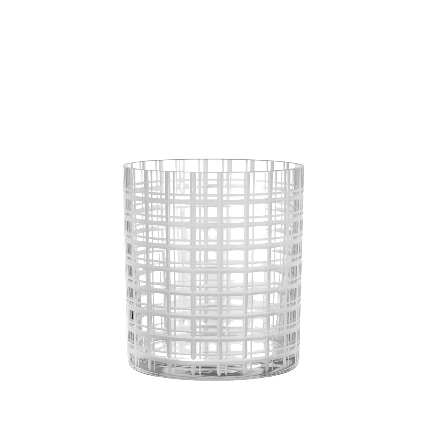 Orrefors, Cut In Number Vas Rutmönster 20 cm, Klar/Vit