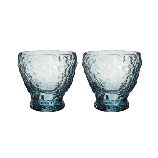 Kosta Boda, Moss Tumbler Glas Cirkulär 33cl 2-pack, Blå