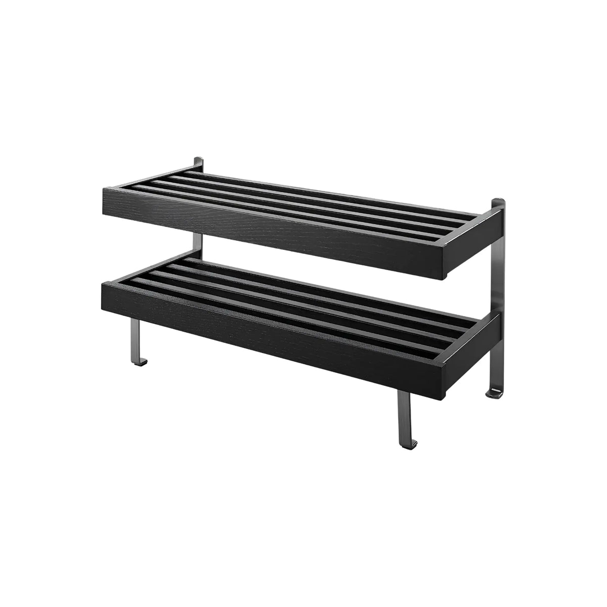 Oscarssons Möbel Nadja Skohylla II 80 cm Golv, Svartbetsad Ek/Slipat stål