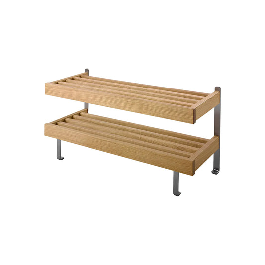 Oscarssons Möbel Nadja Skohylla II 80 cm Golv, Oljad Ek/Slipat stål
