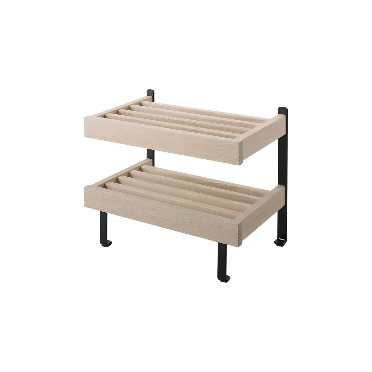 Oscarssons Möbel Nadja Skohylla II 50 cm Golv, Vitoljad Ek/Mattsvart stål